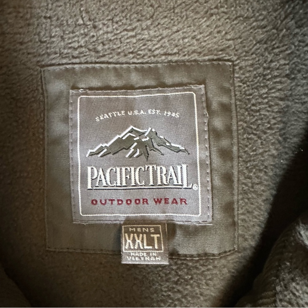 Vintage 90s Pacific Trail Jacket XXLT Outdoors Windbreaker Parka Bomber Olive - Picture 5 of 12